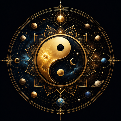 AskKarmas — cosmic yin-yang emblem